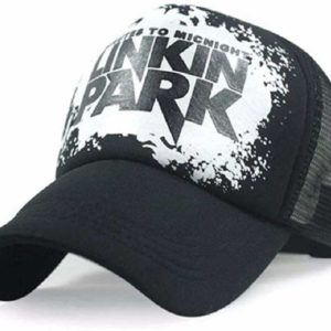 Printed Half Net Fabric Cap For Boys/Girls/Mens/Women (Free Size, Black) Cap