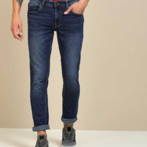 Slim Men Dark Blue Jeans
