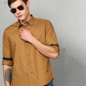 Men Solid Formal Spread Shirt